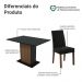 Conjunto Sala de Jantar Mesa Tampo de Vidro 4 Cadeiras Rustic/Preto/Oxford Reale Madesa