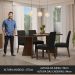 Conjunto Sala de Jantar Mesa Tampo de Vidro 4 Cadeiras Rustic/Preto/Oxford Taylor Madesa