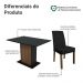 Conjunto Sala de Jantar Mesa Tampo de Vidro 4 Cadeiras Rustic/Preto/Oxford Zion Madesa