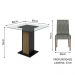 Conjunto Sala de Jantar Mesa Tampo de Vidro 4 Cadeiras Rustic/Preto/Silver Ivy  Madesa