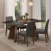 Conjunto Sala de Jantar Mesa Tampo de Vidro 4 Cadeiras Rustic/Preto/Silver Taylor Madesa