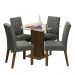 Conjunto Sala de Jantar Mesa Tampo de Vidro 4 Cadeiras Rustic/Silver Noemi Madesa