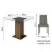 Conjunto Sala de Jantar Mesa Tampo de Vidro 4 Cadeiras Rustic/Silver Noemi Madesa