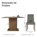 Conjunto Sala de Jantar Mesa Tampo de Vidro 4 Cadeiras Rustic/Silver Reale Madesa