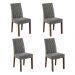 Conjunto Sala de Jantar Mesa Tampo de Vidro 4 Cadeiras Rustic/Silver Reale Madesa