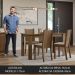 Conjunto Sala de Jantar Mesa Tampo de Vidro 4 Cadeiras Rustic/Sintético Bege Kiara Madesa