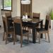 Conjunto Sala de Jantar Mesa Tampo de Vidro 6 Cadeiras Preto/Rustic Dora Madesa