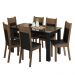 Conjunto Sala de Jantar Mesa Tampo de Vidro 6 Cadeiras Preto/Rustic Dora Madesa