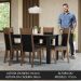 Conjunto Sala de Jantar Mesa Tampo de Vidro 6 Cadeiras Preto/Rustic Dora Madesa