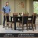 Conjunto Sala de Jantar Mesa Tampo de Vidro 6 Cadeiras Preto/Rustic Zoe Madesa
