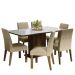 Conjunto Sala de Jantar Mesa Tampo de Vidro 6 Cadeiras Rustic/Branco/Imperial Alexis Madesa
