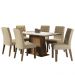 Conjunto Sala de Jantar Mesa Tampo de Vidro 6 Cadeiras Rustic/Branco/Imperial Stéfani Madesa
