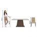 Conjunto Sala de Jantar Mesa Tampo de Vidro 6 Cadeiras Rustic/Branco/Imperial Stéfani Madesa