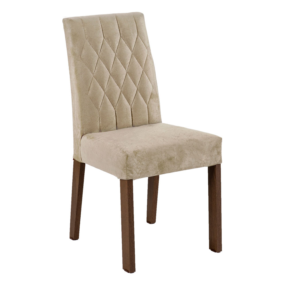 Conjunto Sala de Jantar Mesa Tampo de Vidro 6 Cadeiras Rustic/Branco/Imperial Stéfani Madesa