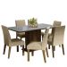 Conjunto Sala de Jantar Mesa Tampo de Vidro 6 Cadeiras Rustic/Cinza/Imperial Alexis Madesa