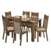 Conjunto Sala de Jantar Mesa Tampo de Vidro 6 Cadeiras Rustic/Crema/Bege Dora Madesa