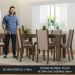 Conjunto Sala de Jantar Mesa Tampo de Vidro 6 Cadeiras Rustic/Crema/Bege Marrom Heloísa Madesa