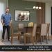 Conjunto Sala de Jantar Mesa Tampo de Vidro 6 Cadeiras Rustic/Crema/Bege Marrom Yolanda Madesa