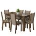 Conjunto Sala de Jantar Mesa Tampo de Vidro 6 Cadeiras Rustic/Crema/Hibiscos Heloísa Madesa