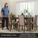 Conjunto Sala de Jantar Mesa Tampo de Vidro 6 Cadeiras Rustic/Crema/Hibiscos Heloísa Madesa