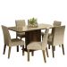 Conjunto Sala de Jantar Mesa Tampo de Vidro 6 Cadeiras Rustic/Crema/Imperial Alexis Madesa