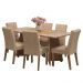 Conjunto Sala de Jantar Mesa Tampo de Vidro 6 Cadeiras Rustic/Crema/Imperial Marissa Madesa