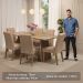 Conjunto Sala de Jantar Mesa Tampo de Vidro 6 Cadeiras Rustic/Crema/Imperial Marissa Madesa
