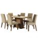 Conjunto Sala de Jantar Mesa Tampo de Vidro 6 Cadeiras Rustic/Crema/Imperial Stéfani Madesa