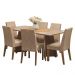 Conjunto Sala de Jantar Mesa Tampo de Vidro 6 Cadeiras Rustic/Crema/Imperial Valerie Madesa