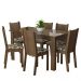 Conjunto Sala de Jantar Mesa Tampo de Vidro 6 Cadeiras Rustic/Hibiscos Isla Madesa