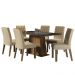 Conjunto Sala de Jantar Mesa Tampo de Vidro 6 Cadeiras Rustic/Preto/Imperial Stéfani Madesa