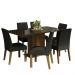 Conjunto Sala de Jantar Mesa Tampo de Vidro 6 Cadeiras Rustic/Preto/Oxford Alexis Madesa