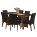 Conjunto Sala de Jantar Mesa Tampo de Vidro 6 Cadeiras Rustic/Preto/Oxford Marissa Madesa
