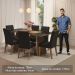 Conjunto Sala de Jantar Mesa Tampo de Vidro 6 Cadeiras Rustic/Preto/Oxford Marissa Madesa