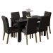 Conjunto Sala de Jantar Mesa Tampo de Vidro 6 Cadeiras Rustic/Preto/Oxford Odara Madesa
