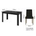 Conjunto Sala de Jantar Mesa Tampo de Vidro 6 Cadeiras Rustic/Preto/Oxford Odara Madesa