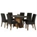 Conjunto Sala de Jantar Mesa Tampo de Vidro 6 Cadeiras Rustic/Preto/Oxford Stéfani Madesa