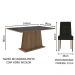 Conjunto Sala de Jantar Mesa Tampo de Vidro 6 Cadeiras Rustic/Preto/Oxford Stéfani Madesa