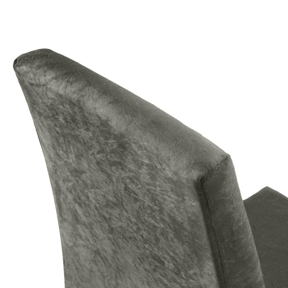 Conjunto Sala de Jantar Mesa Tampo de Vidro 6 Cadeiras Rustic/Preto/Silver Alexis Madesa