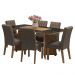 Conjunto Sala de Jantar Mesa Tampo de Vidro 6 Cadeiras Rustic/Preto/Silver Marissa Madesa