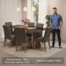Conjunto Sala de Jantar Mesa Tampo de Vidro 6 Cadeiras Rustic/Preto/Silver Marissa Madesa