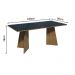 Conjunto Sala de Jantar Mesa Tampo de Vidro 6 Cadeiras Rustic/Preto/Silver Marissa Madesa
