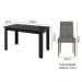Conjunto Sala de Jantar Mesa Tampo de Vidro 6 Cadeiras Rustic/Preto/Silver Odara Madesa