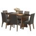 Conjunto Sala de Jantar Mesa Tampo de Vidro 6 Cadeiras Rustic/Preto/Silver Valerie Madesa