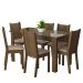 Conjunto Sala de Jantar Mesa Tampo de Vidro 6 Cadeiras Rustic/Sintético Bege Isla Madesa