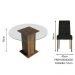Conjunto Sala de Jantar Mesa Tampo de Vidro Redondo 4 Cadeiras Rustic/Oxford Irene Madesa