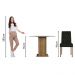 Conjunto Sala de Jantar Mesa Tampo de Vidro Redondo 4 Cadeiras Rustic/Oxford Irene Madesa