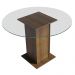 Conjunto Sala de Jantar Mesa Tampo de Vidro Redondo 4 Cadeiras Rustic/Oxford Irene Madesa