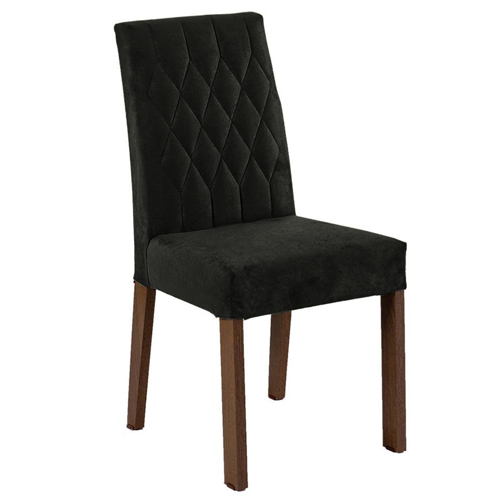 Conjunto Sala de Jantar Mesa Tampo de Vidro Redondo 4 Cadeiras Rustic/Oxford Irene Madesa