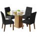 Conjunto Sala de Jantar Mesa Tampo de Vidro Redondo 4 Cadeiras Rustic/Oxford Mile Madesa